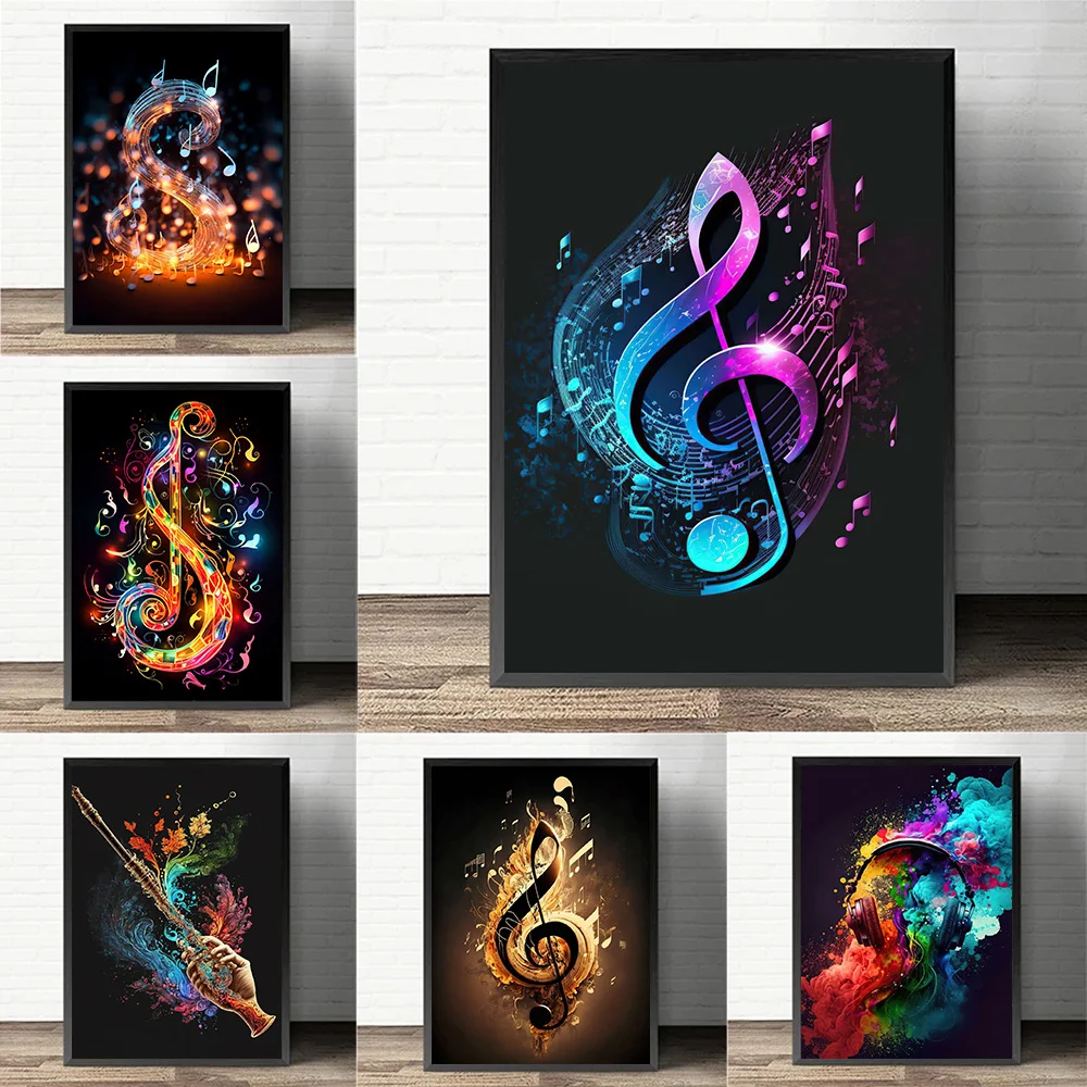 Musical Instrument Photo - مطبوعات ملصقات موسيقية ملونة ، آلات
