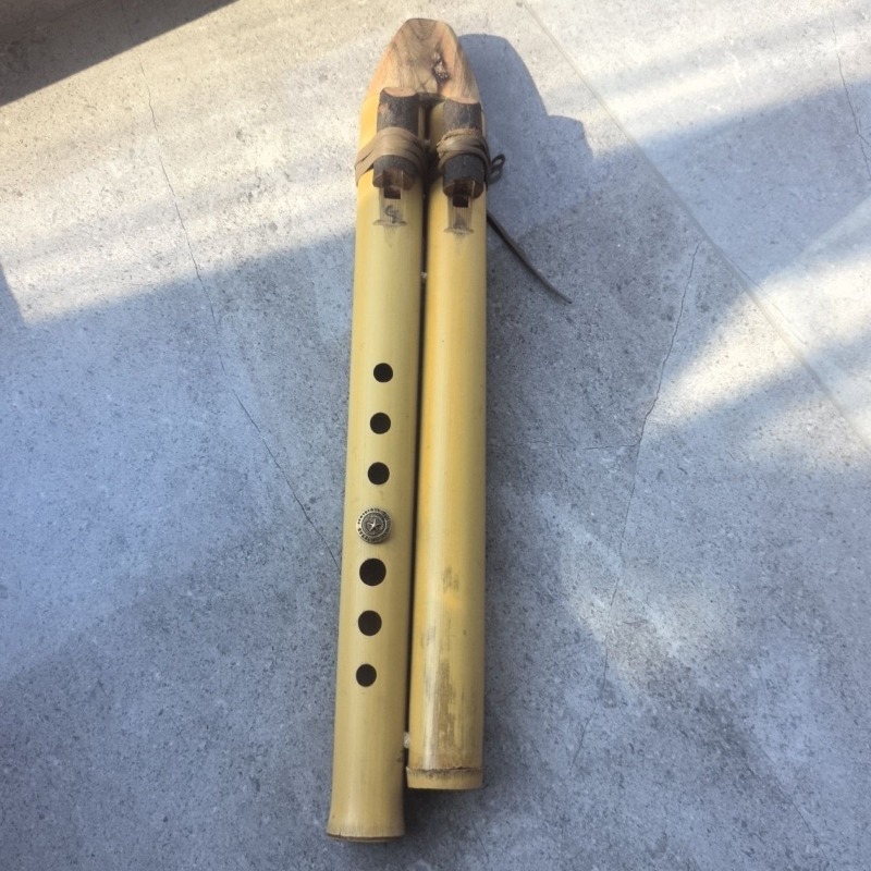 Musical Instrument Indian - فلوت GA مزدوج الأنبوب مصنوع يدويًا