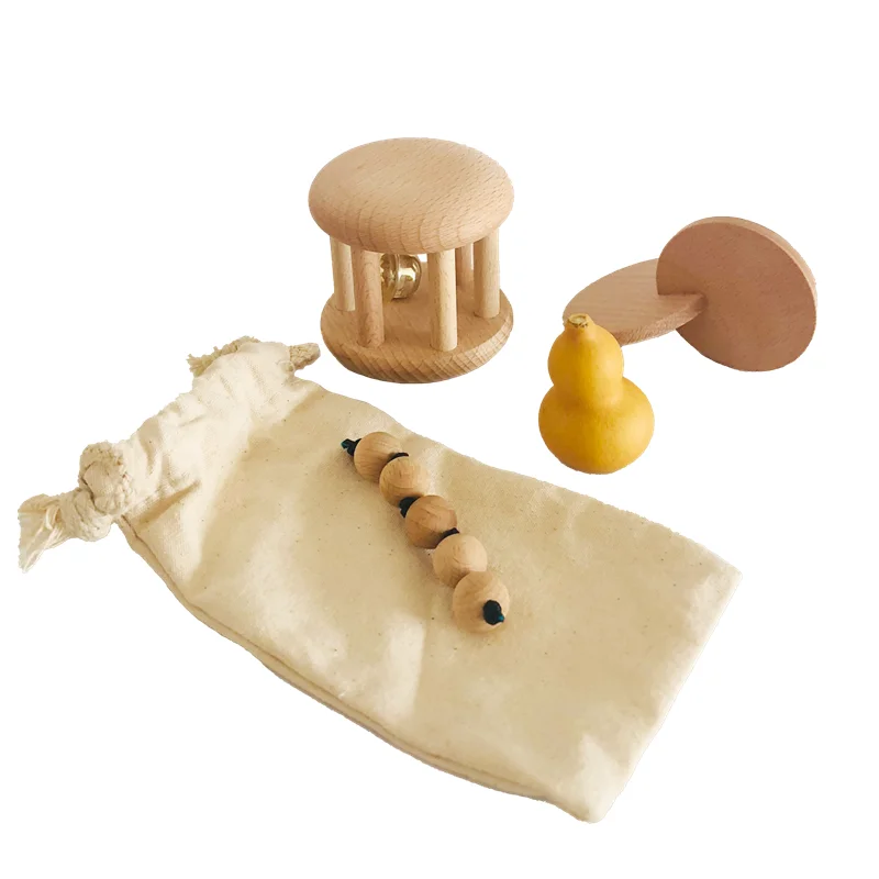 Musical Instrument Rattle - ألعاب الخرز الخشبي مونتيسوري للأطفال ،