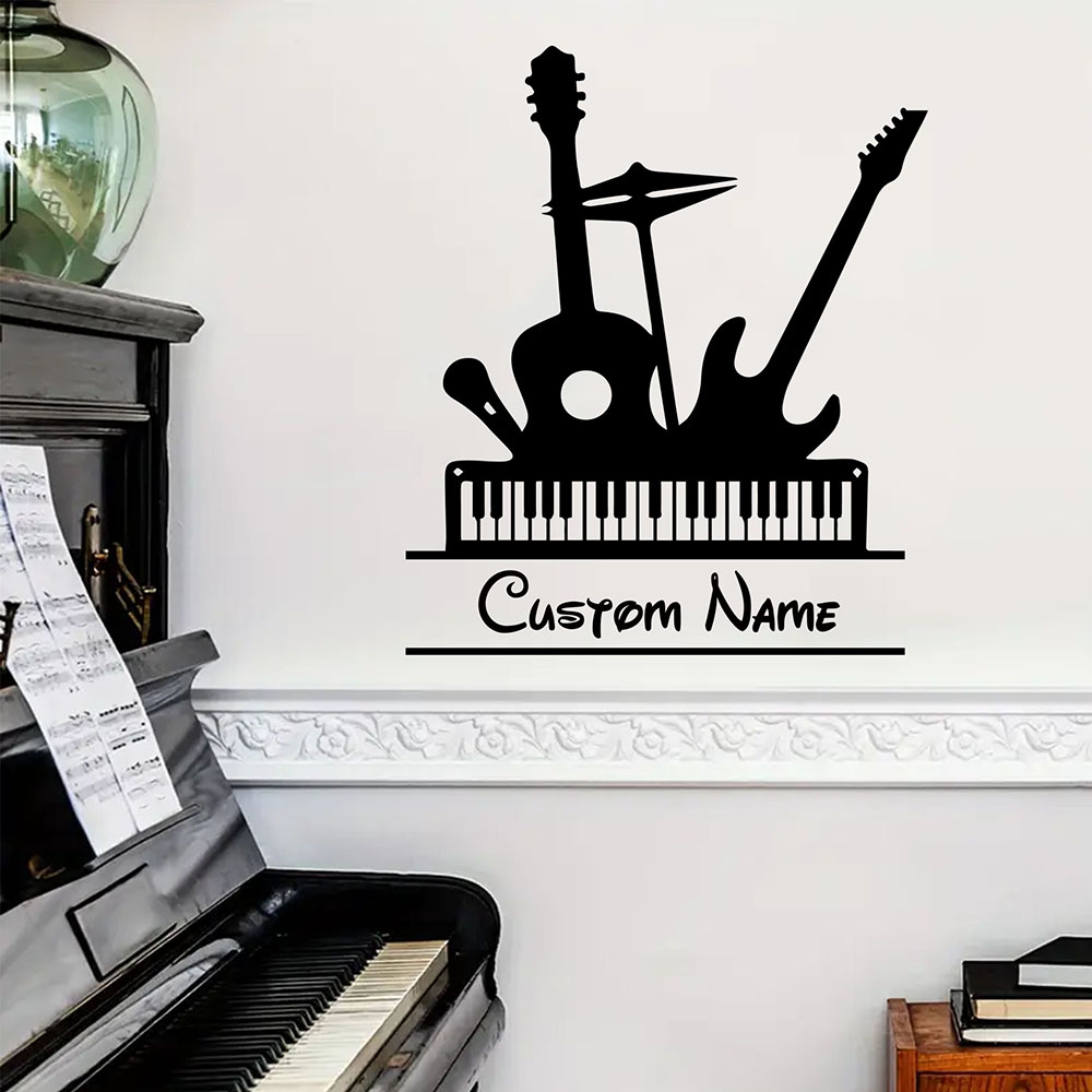 ملصق جداري فني من الفينيل بتصم - مراجعة Musical Instrument With Names وسعره