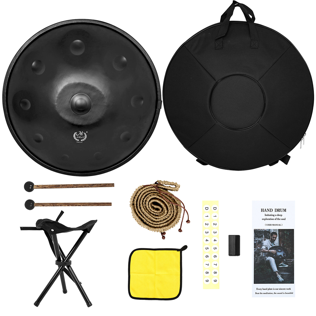 طبل هاندبان من الفولاذ M MBAT  - مراجعة Musical Instrument Handpan وسعره