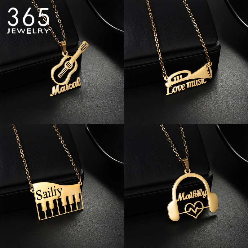 قلادة جديدة مخصصة على شكل آلة  - مراجعة Musical Instrument With Names وسعره