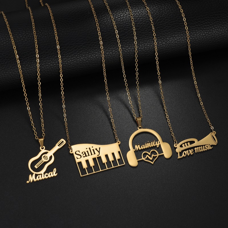 قلادة جديدة مخصصة على شكل آلة  - مراجعة Musical Instrument With Names وسعره